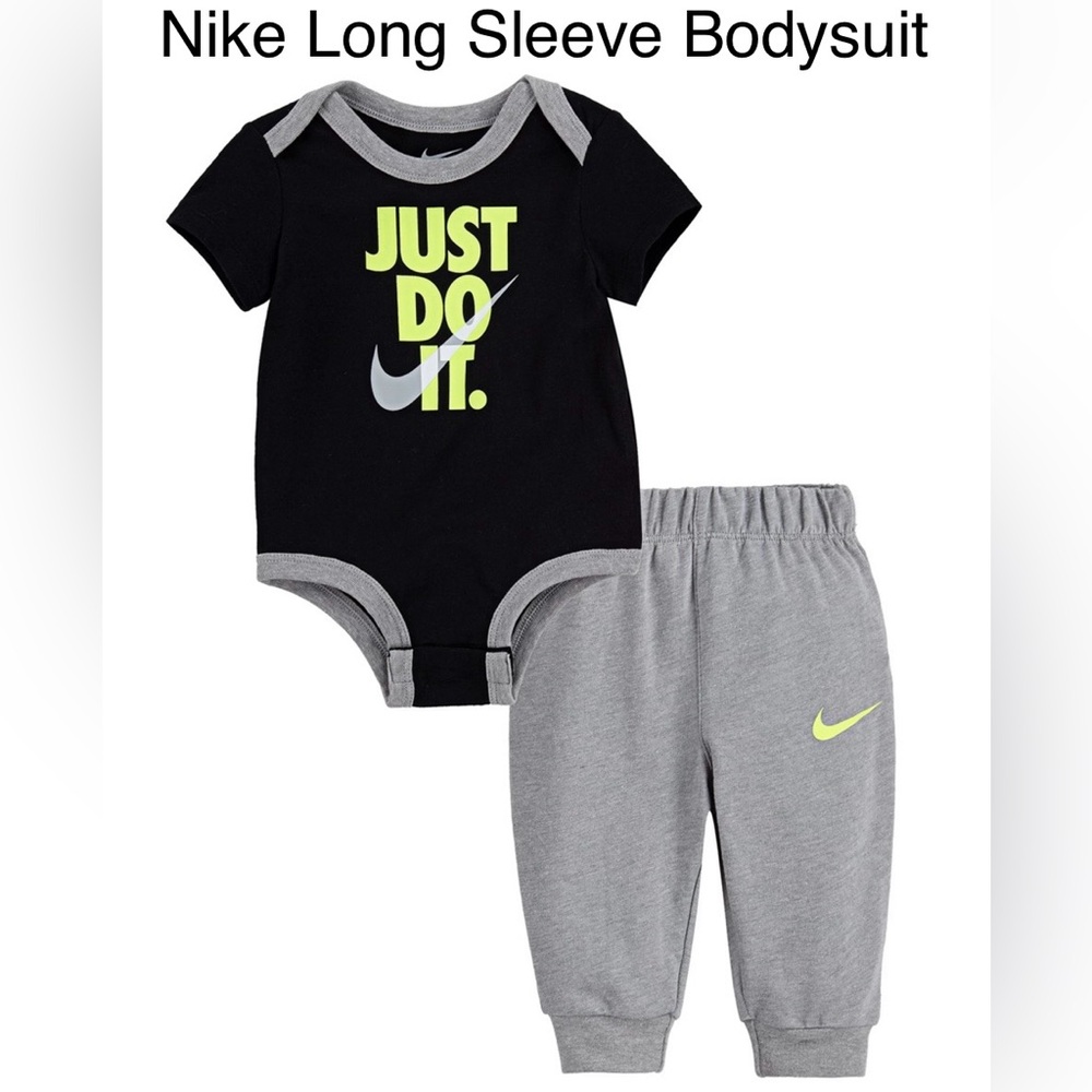 Nike baby boy “Just Do It “ long sleeve bodysuit & jogger pants set/Size: 9M